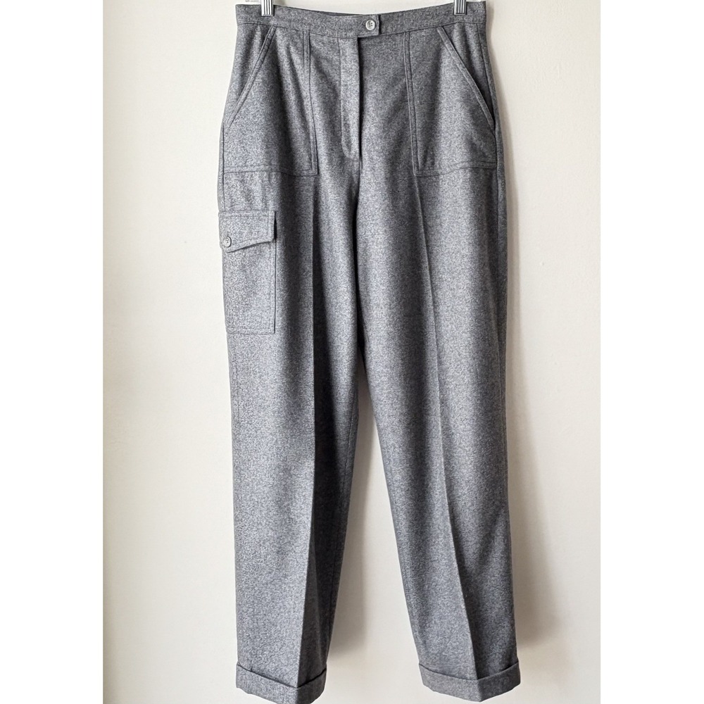 Vintage Reflections Women's Wool Blend Pants 10 Gray Office Academia Classic